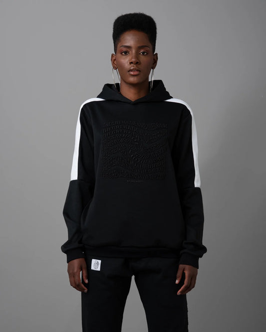 HOODIE BLACK-WHITE